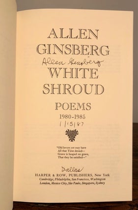 Item #7366 White Shroud Poems 1980-1985. Allen GINSBERG