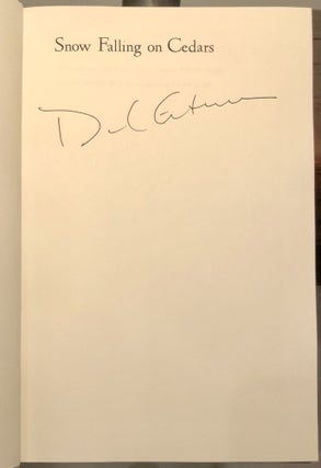 Item #7490 Snow Falling on Cedars - SIGNED First Printing. DAvid GUTERSON