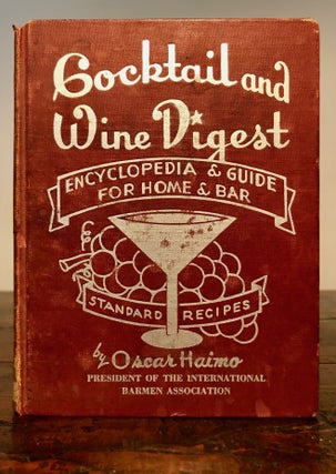 Item #7548 Cocktail and Wine Digest Encyclopedia & Guide for Home & Bar - Hardcover with Vintage...