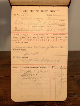 Sheriff's Day Book - State of Minnesota 1903-1904