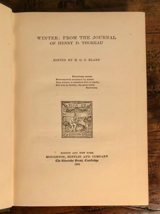 Winter: From the Journal of Henry D. Thoreau
