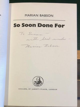 So Soon Done For - INSCRIBED copy