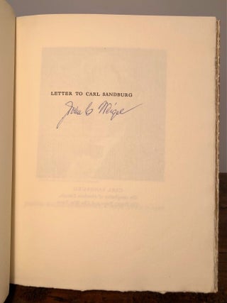 Letter to Carl Sandburg.; After reading his autobiography "Always the Young Strangers" published on his 75th birthday January 6, 1953