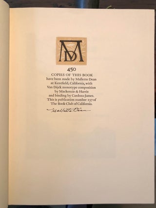 Ah-Wah-Ne Days: A Visit to the Yosemite Valley in 1872 - INSCRIBED By Mallette Dean to His Daughter