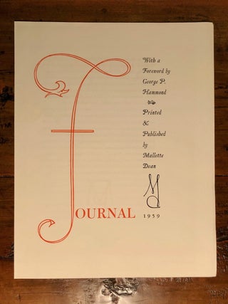 The Duchow Journal: A Voyage from Boston to California 1852 - WITH Prospectus