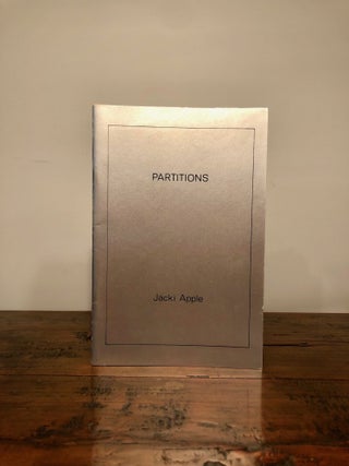 Item #8788 Partitions - Inscribed Copy. Jacki APPLE