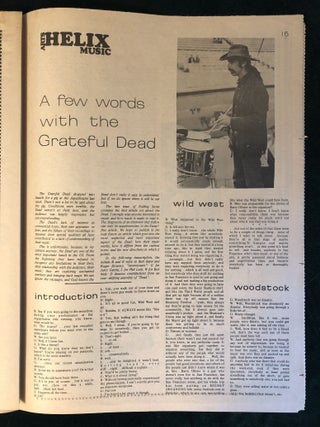 Helix Vol. IX No. 5, August 28, 1969 with Grateful Dead interview; Sky River Rock Fest ad at rear.