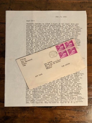 Typed Letter Signed from John Clellon Holmes to Leo Garen Discussing Jack Kerouac, The. John HOLMES, Clellon.