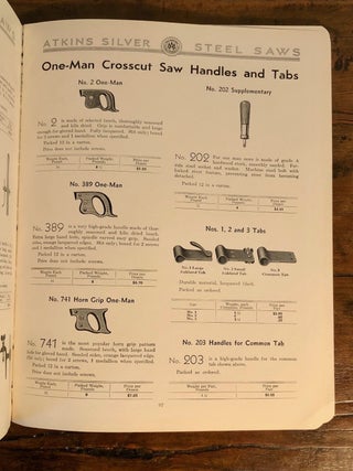 Atkins Silver Steel Saws, Saw Tools, Machine Knives, Files, Grinding Wheels. Catalog No. 22