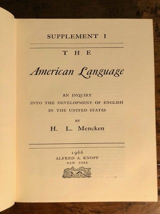 The American Language, Supplement One and Supplement Two (2 Volumes)