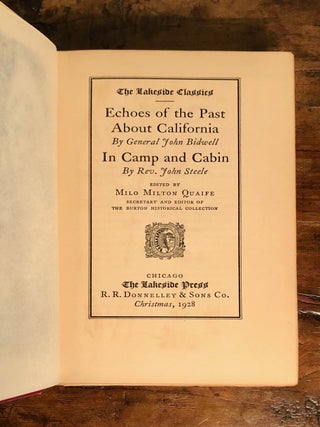 Echoes of the Past about California / In Camp and Cabin; The Lakeside Classics